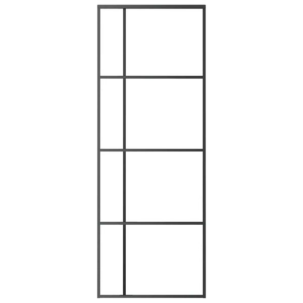 vidaXL Posuvné dvere nepriehľadné ESG sklo a hliník 76x205 cm čierne