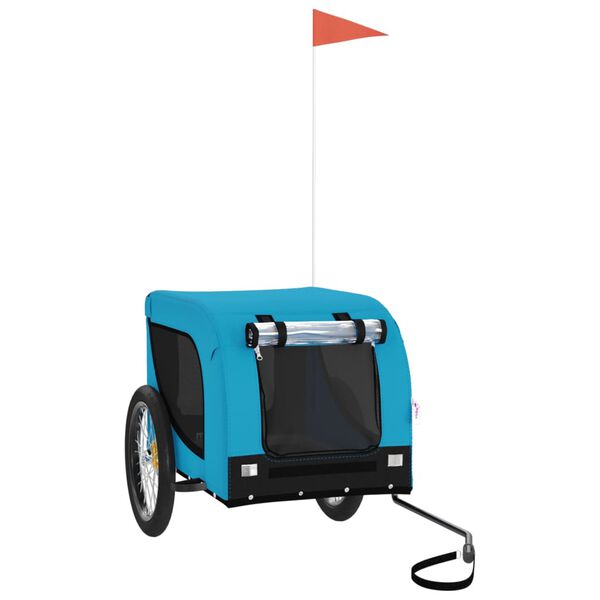 vidaXL Cyklovozík pre zvieratá, modro čierny, oxfordská látka, železo