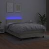 vidaXL Boxspring posteľ s matracom a LED kr&eacute;mov&aacute; 120x200 cm umel&aacute; koža