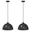 vidaXL Z&aacute;vesn&eacute; lampy 2 ks, v&yacute;&scaron;kovo nastaviteľn&eacute;, E27, čierne, &Oslash; 30 cm, kovov&eacute;