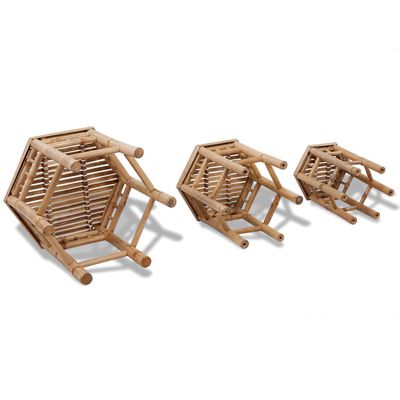 vidaXL Záhradné stoličky 3 ks, bambus