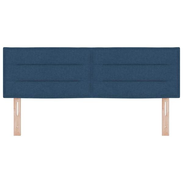 vidaXL Zadn&eacute; čelo s čelnou doskou Modr&aacute; 144 cm Umel&aacute; koža