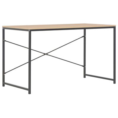 vidaXL Počítačový stôl čierny a dubový 120x60x70 cm