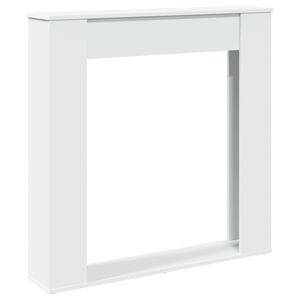 vidaXL Obloženie krbu biele 100x20x100 cm kompozitn&eacute; drevo