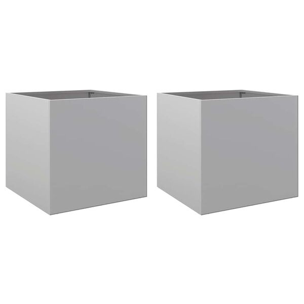 vidaXL Kvetináče 2 ks strieborné 42x40x39 cm pozinkovaná oceľ