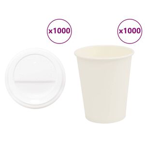 vidaXL papierov&eacute; &scaron;&aacute;lky na k&aacute;vu s viečkom 1000 ks 8oz 200ml