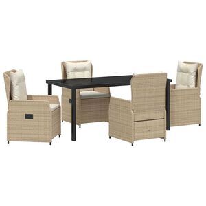 vidaXL Z&aacute;hradn&yacute; jed&aacute;lensk&yacute; set 5 pcs Beige a svetlo &scaron;ed&aacute; polyratan