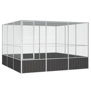 vidaXL Klietka pre vt&aacute;ky antracit 302,5x324,5x211,5cm pozinkovan&aacute; oceľ