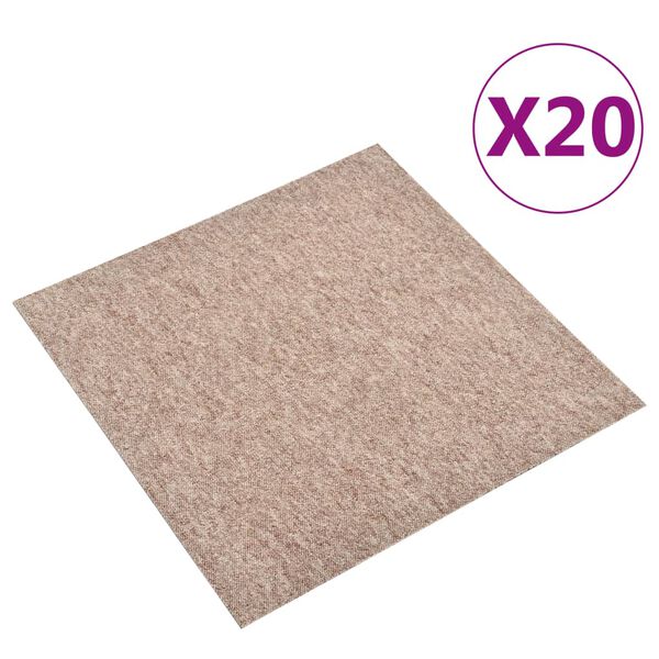 vidaXL Kobercov&eacute; podlahov&eacute; dlaždice 20 ks 5 m&sup2; 50x50 cm b&eacute;žov&eacute;