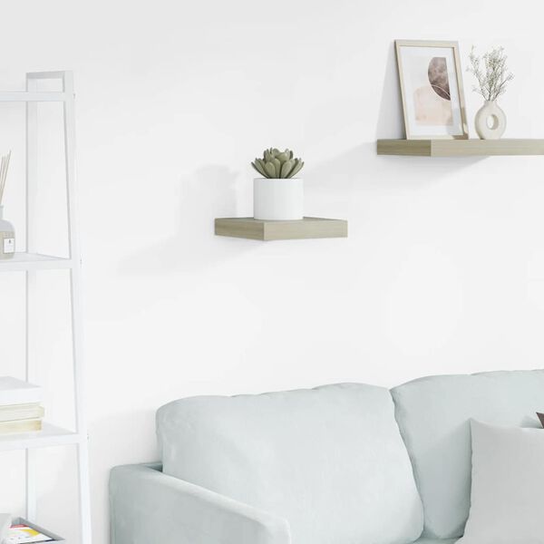 vidaXL Pl&aacute;vaj&uacute;ca n&aacute;stenn&aacute; polica, dubov&aacute; 23x23,5x3,8 cm, MDF