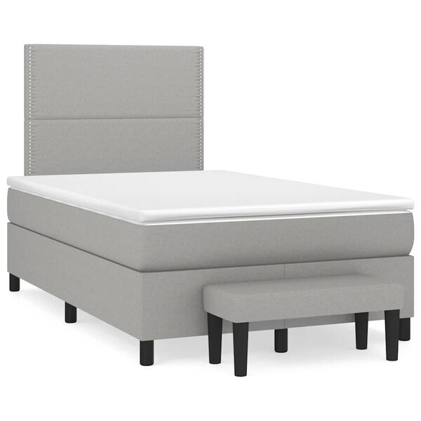 vidaXL Boxspring posteľ s matracom bledosivá 120x190 cm látka