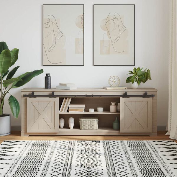 vidaXL Kovanie na posuvn&eacute; dvere skrinky 183 cm uhl&iacute;kov&aacute; oceľ