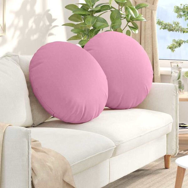 vidaXL Vank&uacute;&scaron;e na sedenie 2 pcs Ružov&aacute; &Oslash;60 x 21 cm l&aacute;tka