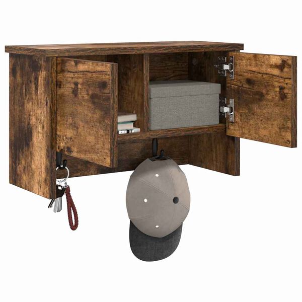 vidaXL Ve&scaron;iak na stenu Dymov&aacute; dub 50 x 20 x 30 cm Kompozitn&eacute; drevo