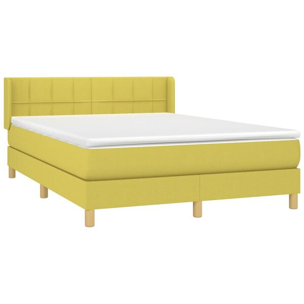 vidaXL Boxspring posteľ s matracom zelen&aacute; 140x200 cm l&aacute;tka