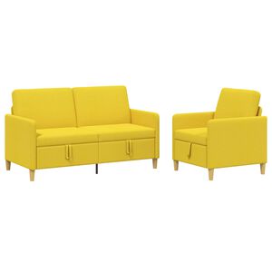 vidaXL S&uacute;prava pohovky s &uacute;ložn&yacute;m priestorom 2 ks Svetložlt&aacute; Polyester