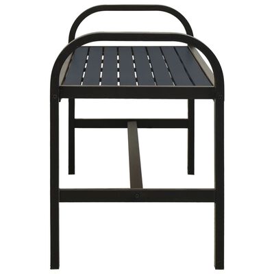 vidaXL Záhradná lavička 124,5 cm, oceľ a WPC, čierna