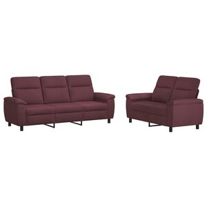 vidaXL Sada pohoviek 2 pcs Fialov&aacute; L&aacute;tka