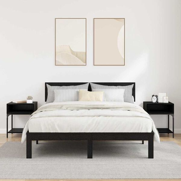 vidaXL Nočn&yacute; stol&iacute;k 2 pcs Čierny dub 40 x 40 x 50 cm Kompozitn&eacute; drevo