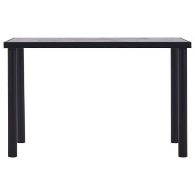 vidaXL Jedálenský stôl, čierna a betónovo sivá 120x60x75 cm, MDF