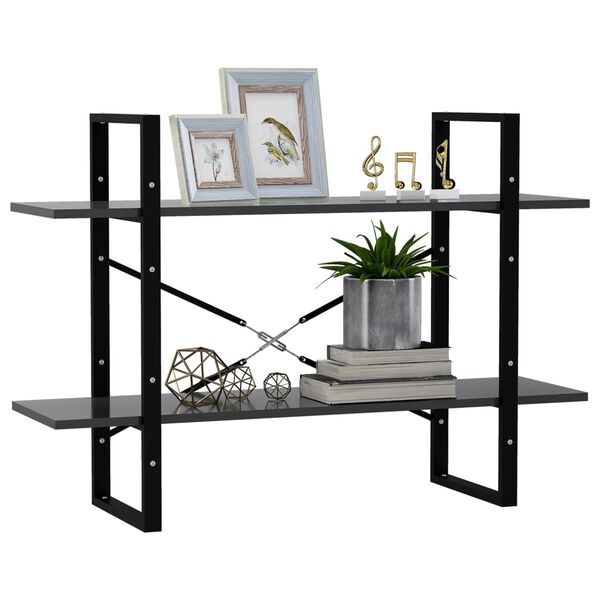 vidaXL Knižnica s 2 policami, siv&aacute; 100x30x70 cm, kompozitn&eacute; drevo