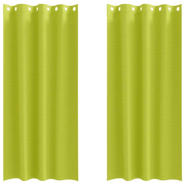 vidaXL Záclony na zatemnenie s krúžkami 2 pcs Zelená 245 x 140 cm