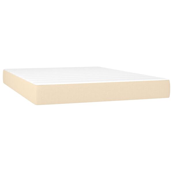 vidaXL Posteľn&yacute; r&aacute;m boxspring s matracom kr&eacute;mov&yacute; 140x200 cm l&aacute;tka