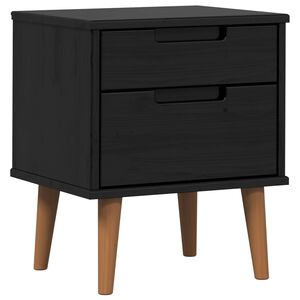 vidaXL Nočn&yacute; stol&iacute;k Čierny 40 x 35 x 48 cm Mas&iacute;vna borovica