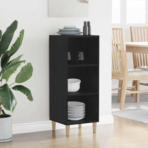 vidaXL Servírovacia skriňa Čierny dub 34,5 x 32,5 x 90 cm