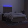vidaXL Boxspring posteľ s matracom a LED sivohned&aacute; 120x190 cm l&aacute;tka