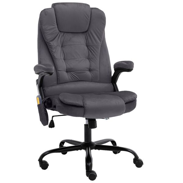 vidaXL Mas&aacute;žne kancel&aacute;rske kreslo tmavosiv&eacute; zamatov&eacute;