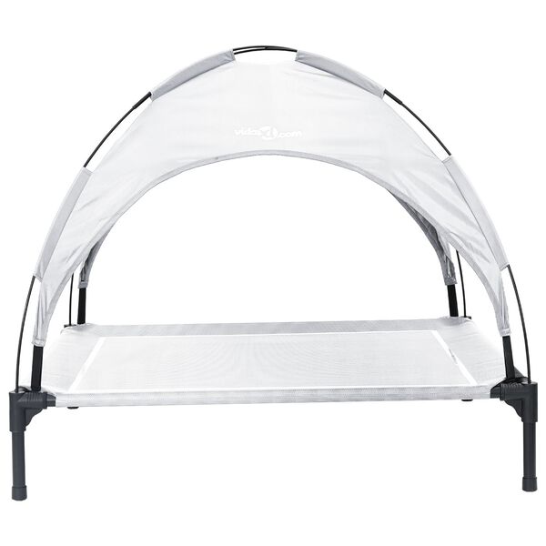 vidaXL Psia postel' Strieborn&aacute; &scaron;ed&aacute; 104 x 86 x 84,5 cm Oceľ