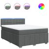 vidaXL Boxspring posteľ s matracom tmavosiv&aacute; 140x200 cm l&aacute;tka