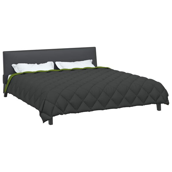 vidaXL Zimn&yacute; prehoz Zelen&aacute; a antracitov&aacute; 220 x 240 cm Mikrovl&aacute;kno