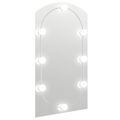 vidaXL Zrkadlo s LED svetlami 90x45 cm sklenené oblúkové