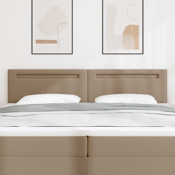 vidaXL LED hlavov&aacute; doska Kapuč&iacute;nov&aacute; 200 cm Umel&aacute; koža