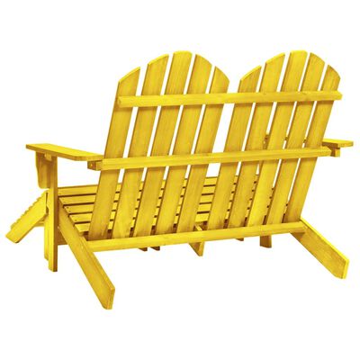 vidaXL 2-miestna záhradná stolička a taburetka Adirondack jedľa žltá