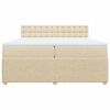 vidaXL Boxspring posteľ s matracom kr&eacute;mov&aacute; 200x200 cm l&aacute;tka
