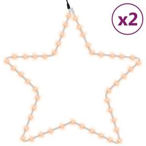 vidaXL Silueta vianočnej hviezdy so 48 LED 2 ks tepl&eacute; biele 56 cm