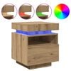 vidaXL Nočn&yacute; stol&iacute;k s LED svetlami dub artisan 40x39x48,5 cm