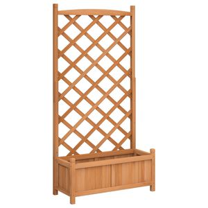 vidaXL Kvetin&aacute;č s mriežkou hned&yacute; 75 x 35 x 150 cm mas&iacute;vne jedľov&eacute; drevo