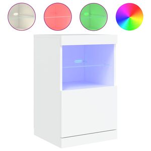 vidaXL Komoda s LED svetlami biela 41x37x67 cm