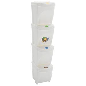 vidaXL Stohovateľn&eacute; boxy na odpadky 4 ks biele 100 l polypropyl&eacute;nov&eacute;