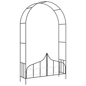 vidaXL Z&aacute;hradn&aacute; pergola s br&aacute;nou čierna 138x40x238 cm železn&aacute;