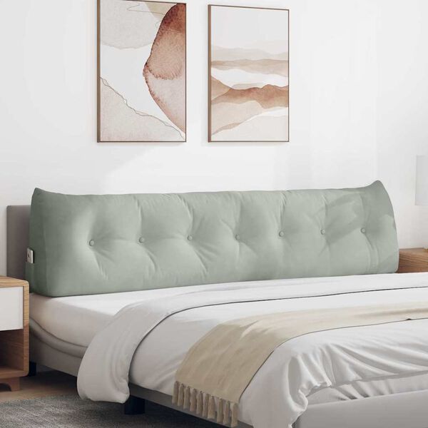 vidaXL Podu&scaron;ka na chrb&aacute;t Svetlosiv&aacute; 200 x 24 x 50 cm Zamat