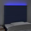 vidaXL Čelo postele s LED modr&eacute; 80x5x118/128 cm l&aacute;tka
