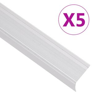 vidaXL Schodov&eacute; li&scaron;ty v tvare L 5 ks hlin&iacute;k 100 cm strieborn&eacute;