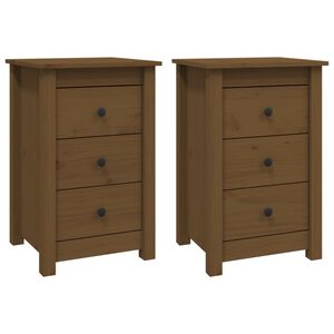 vidaXL Nočn&eacute; stol&iacute;ky 2 ks medovohned&eacute; 40x35x61,5 cm borovicov&yacute; mas&iacute;v