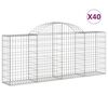 vidaXL Obl&uacute;kov&eacute; gabionov&eacute; ko&scaron;e 40ks 200x30x80/100cm pozinkovan&eacute; železo