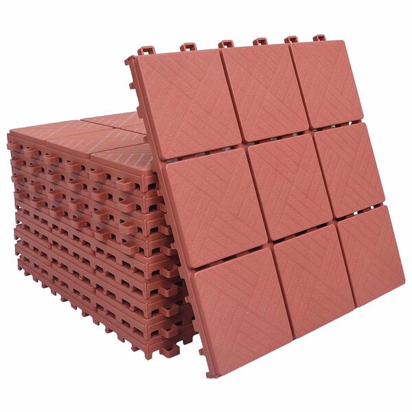 vidaXL Dlažba na terasu 10 pcs Červen&aacute; 30,5 x 30,5 x 2,2 cm